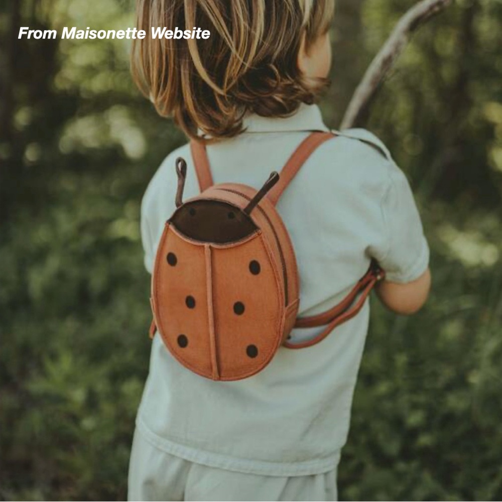 NWT: DONSJE MUR LADYBUG/LADY BIRD BACKPACK IN WALNUT NUBUCK (O/S)